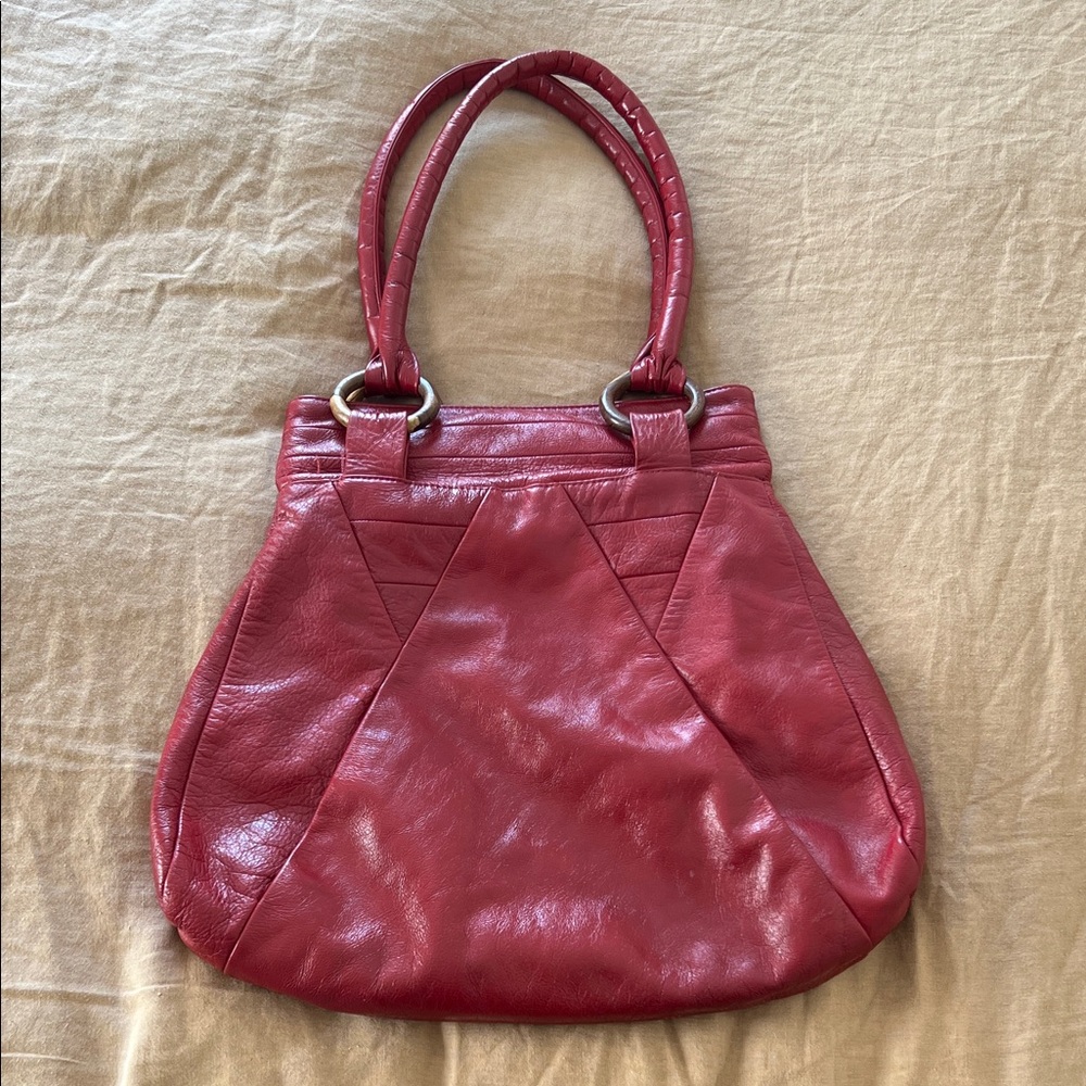 Elegant Red Leather Women's Bag